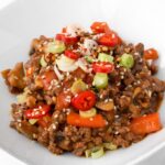 These healthy bowls feature a quinoa or rice base topped with a soy-chili-garlic spiced beef and vegetable mixture. They are gluten-free, dairy-free, and flavour-packed!