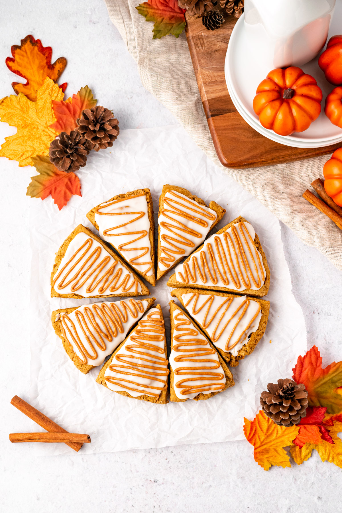pumpkin scones in a circle