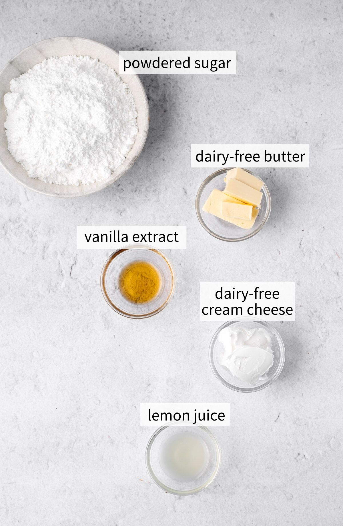 ingredients for cream cheese icing