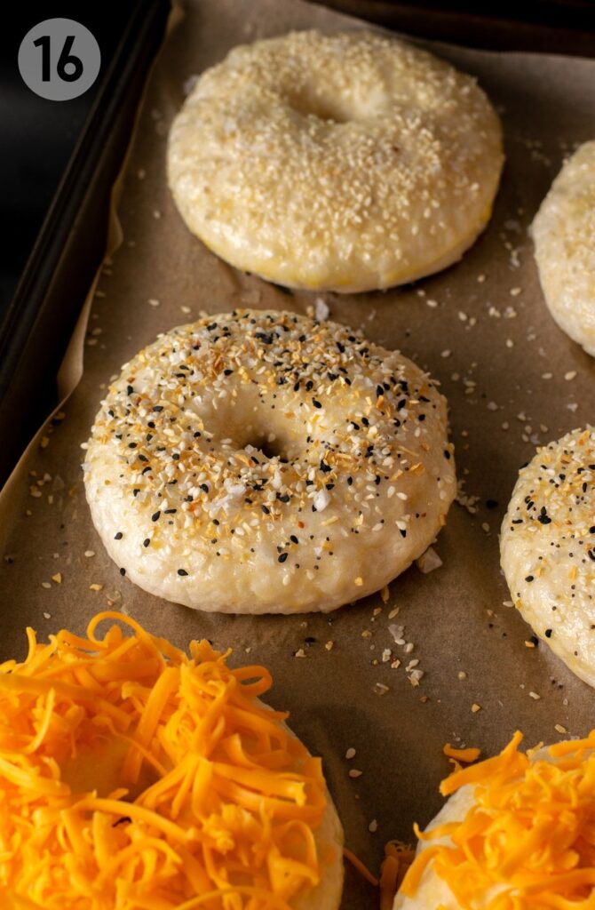 gluten free bagels about to be baked