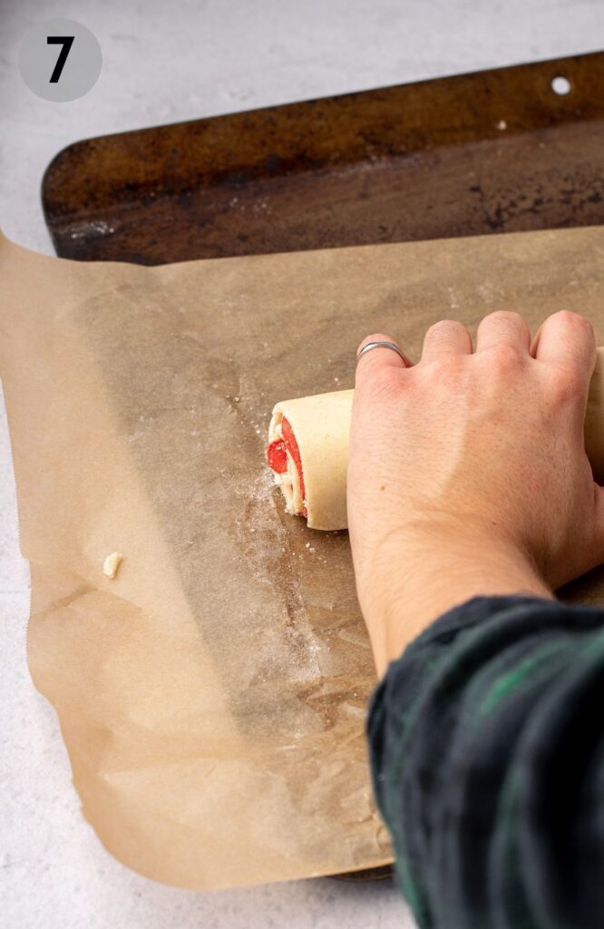 hand rolling sugar cookie dough