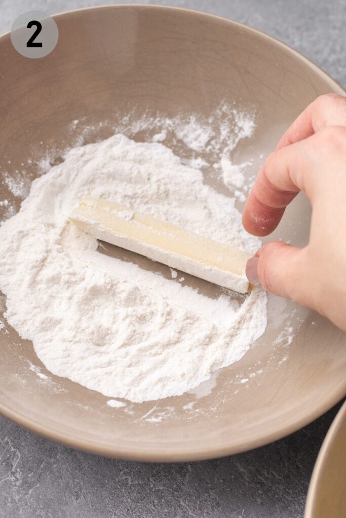 mozzarella stick in flour