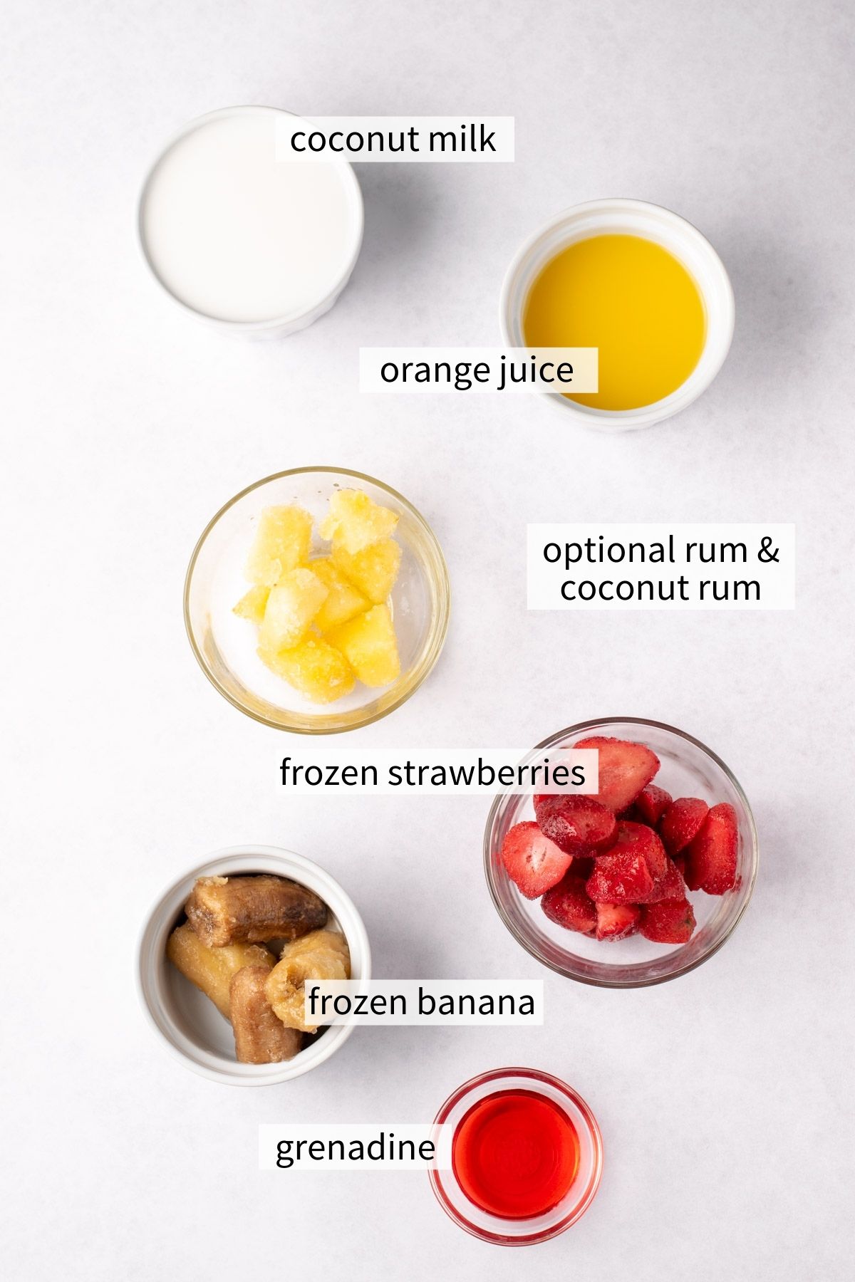 ingredients to make a bahama mama smoothie