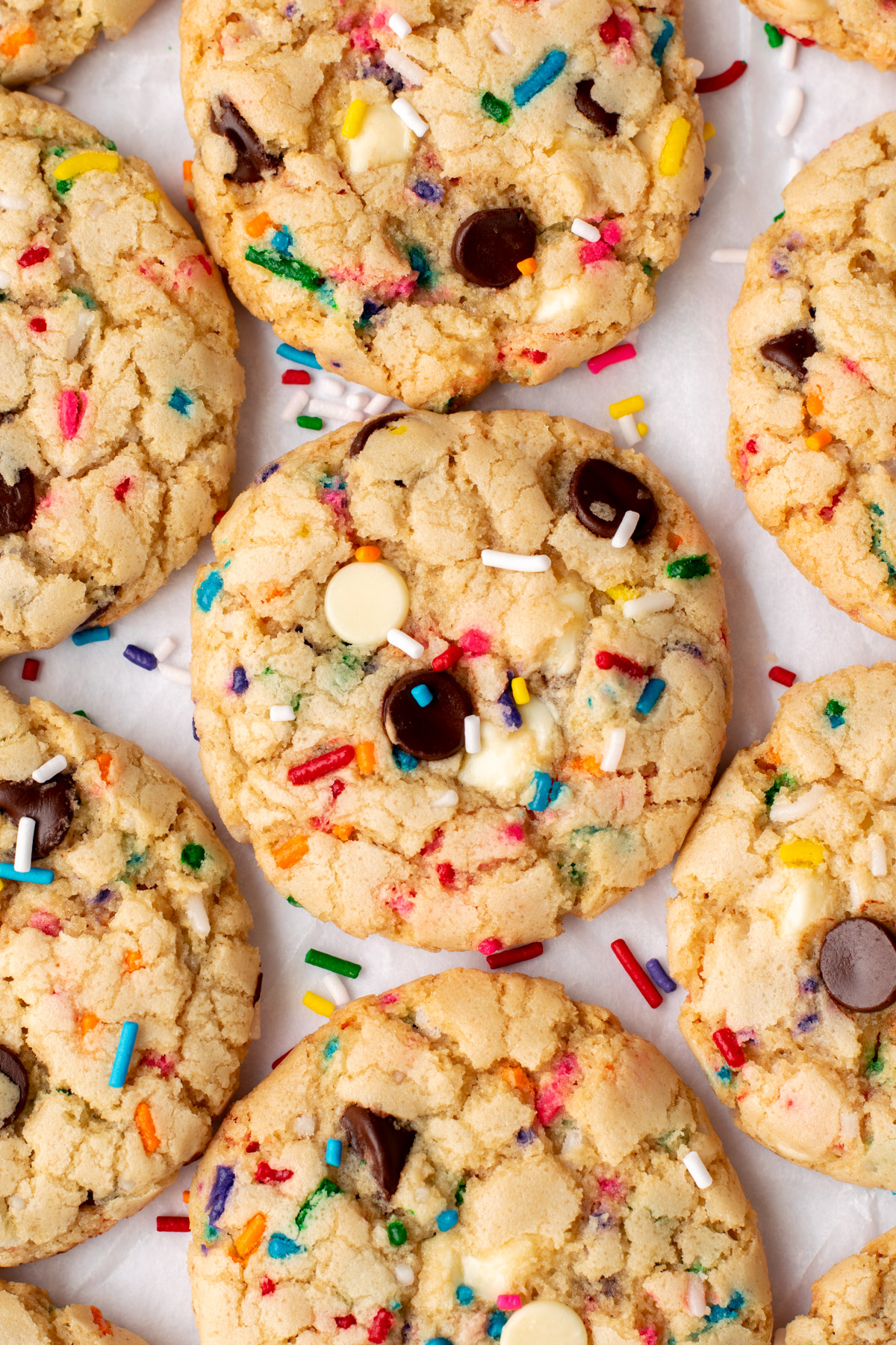 funfetti cookies with sprinkles on top