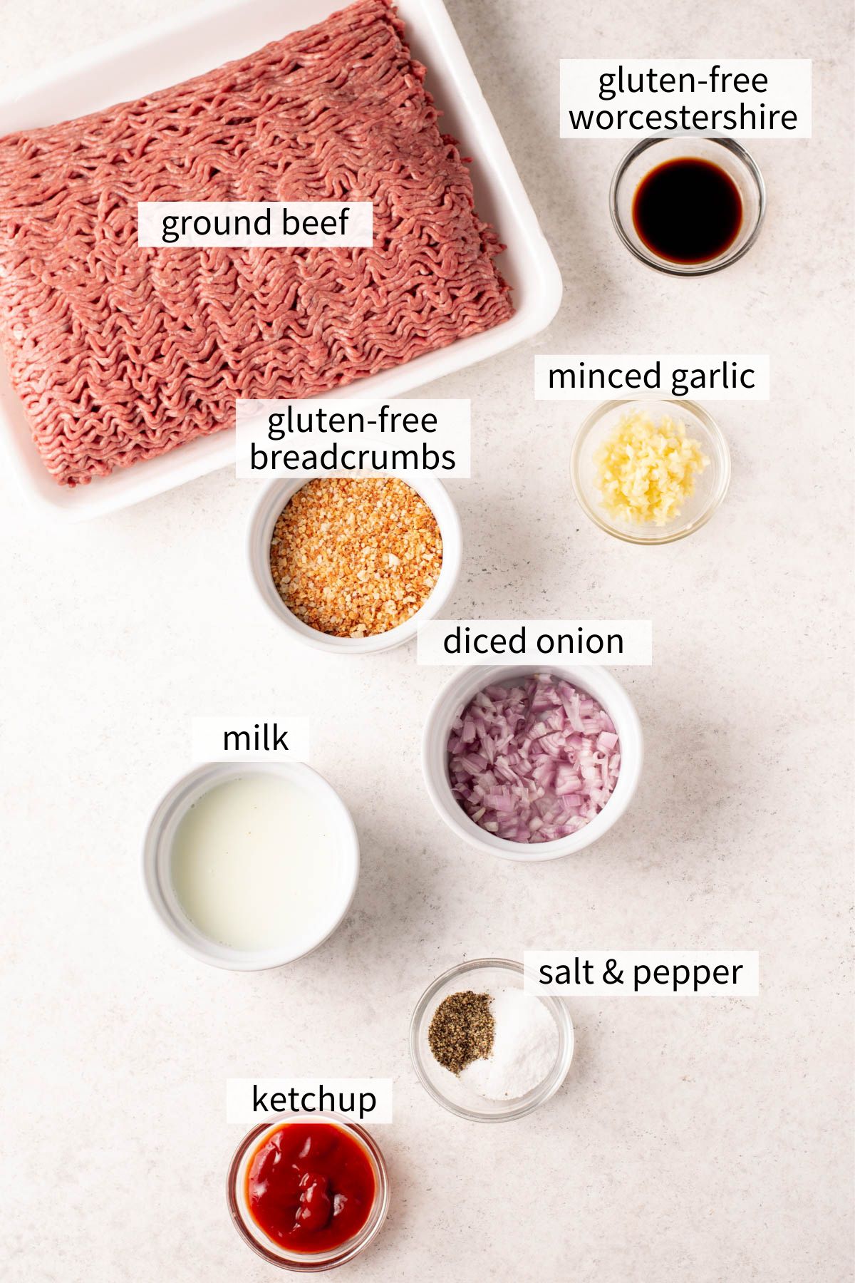 ingredients to make gluten free burgers.