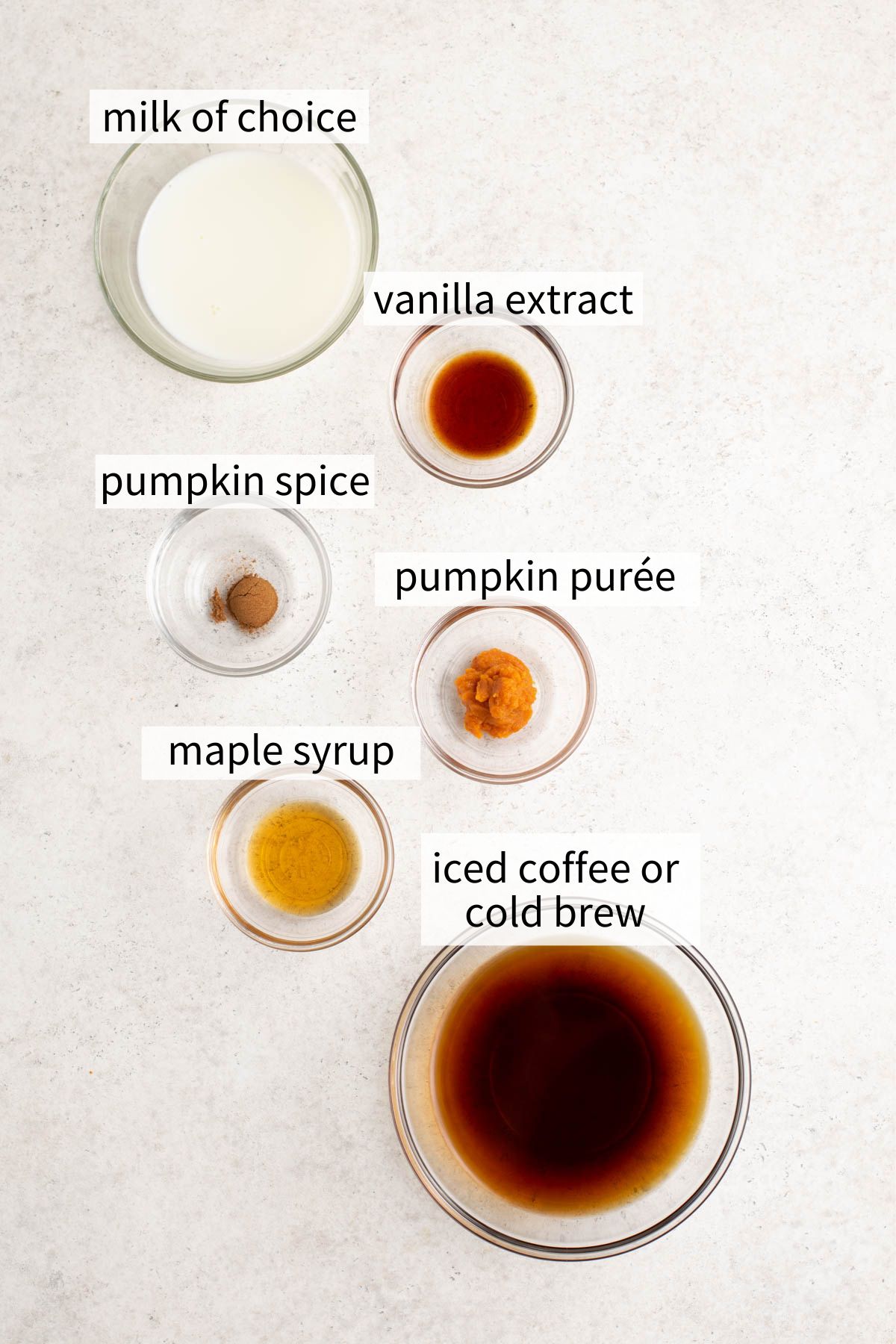 ingredients to make pumpkin cold foam.