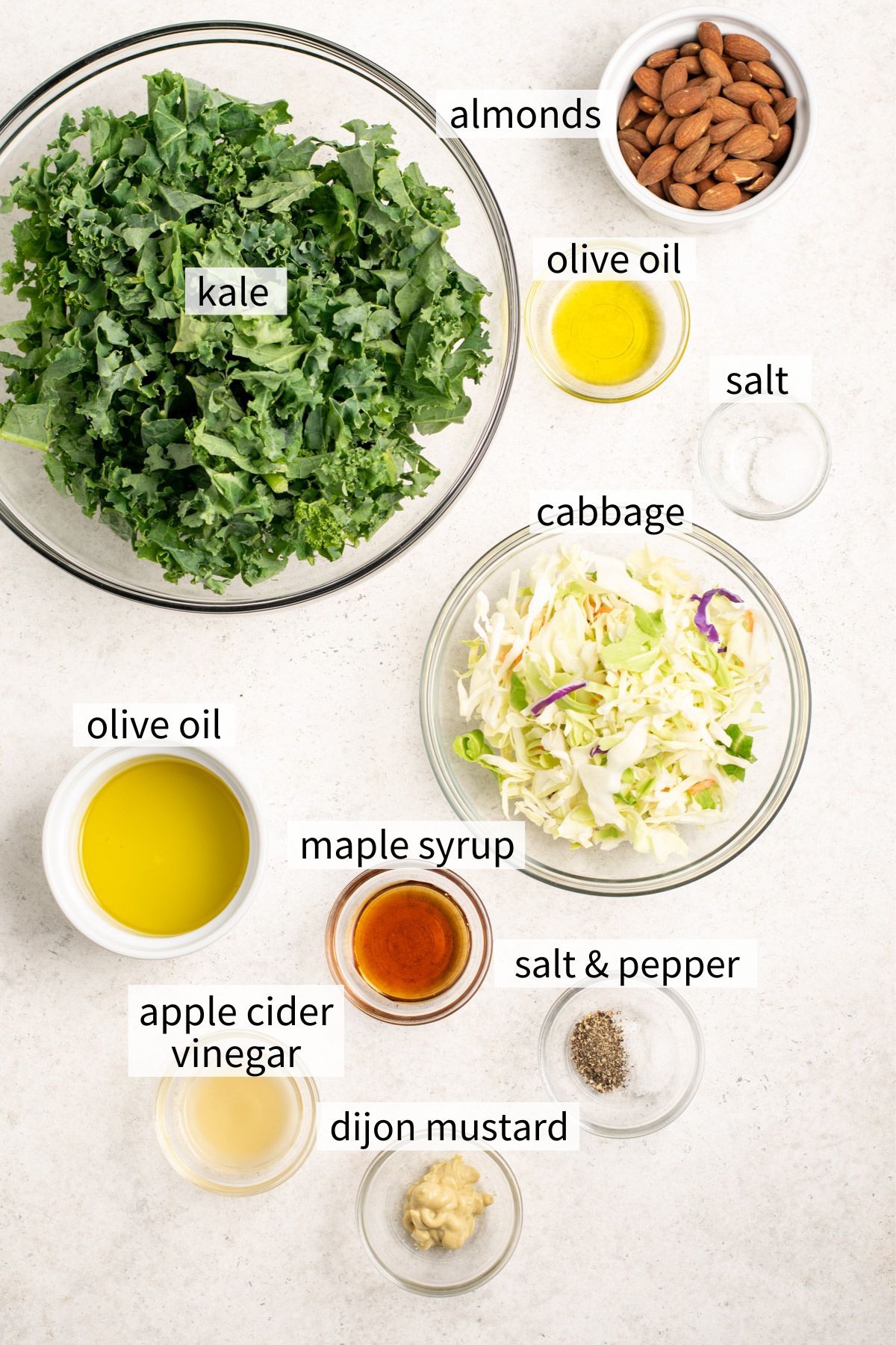 ingredients to make chick-fil-a kale crunch salad copycat.